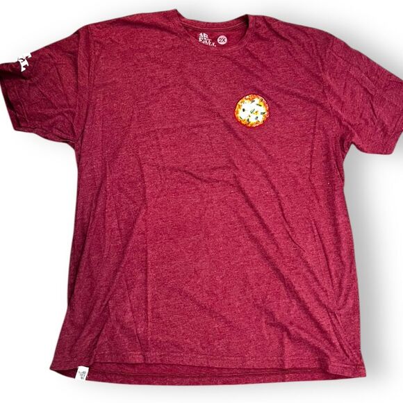 Mr. Eat Well Red Graphic Print Tee Pizza Design Short Sleeves Crewneck Size 2X - Picture 1 of 7